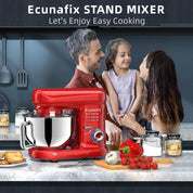 Küchenmaschine Knetmaschine 2000W Teigmaschine Rührmaschine mit 6,5L Edelstahl Schüssel 6 Geschwindigkeiten Geräuscharme Teigknetmaschine inkl Rührbesen, Knethaken, Schläger und Spritzschutz